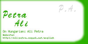 petra ali business card